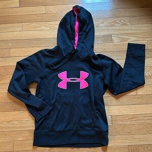 Under Armor Hooded Sweatshirt Size Small Black and Pink